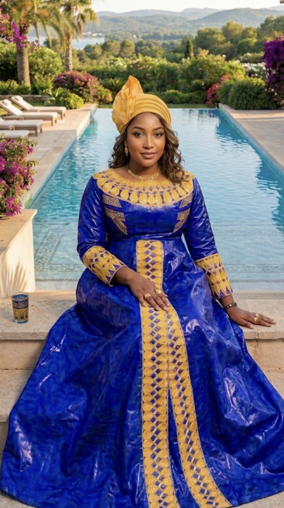 robe longue ensemble bazin brodÃ© femme