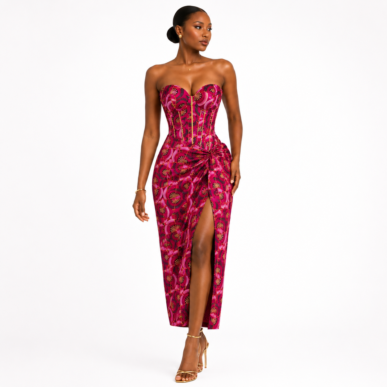 ROBE CORSÉE FUSCHIA