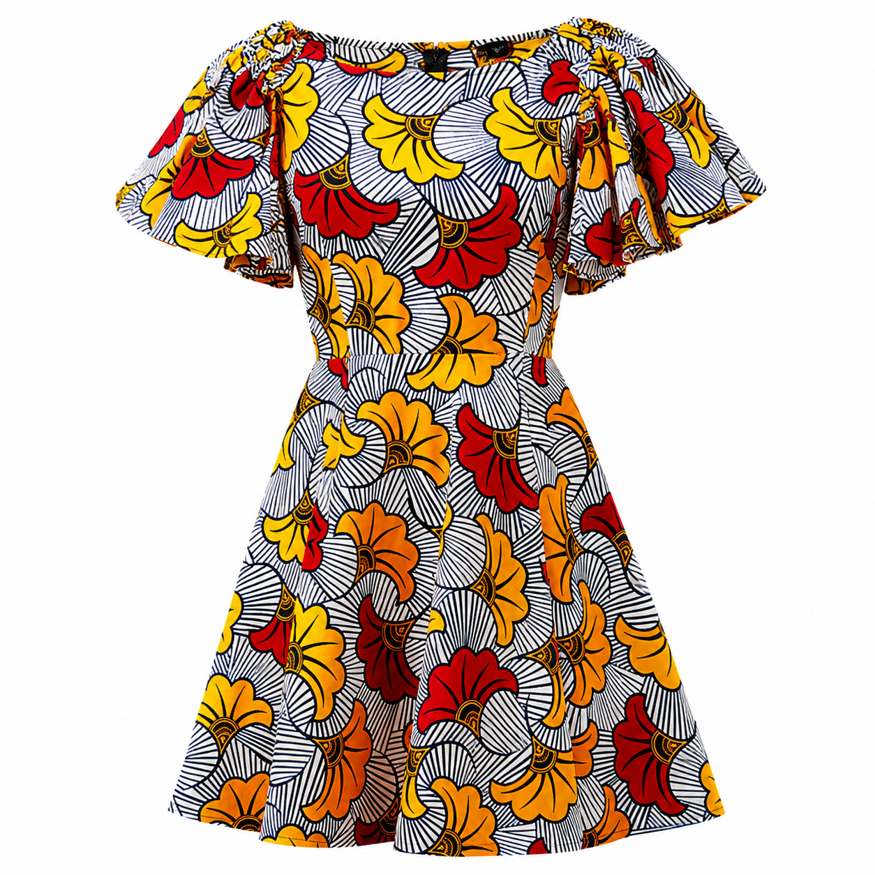 ROBE COURTE PATINEUSE EN WAX MOTIF FLEUR DE MARIAGE