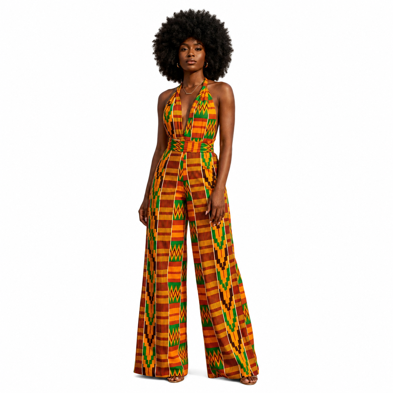 COMBINAISON EN WAX IMPRIMÉ KENTE