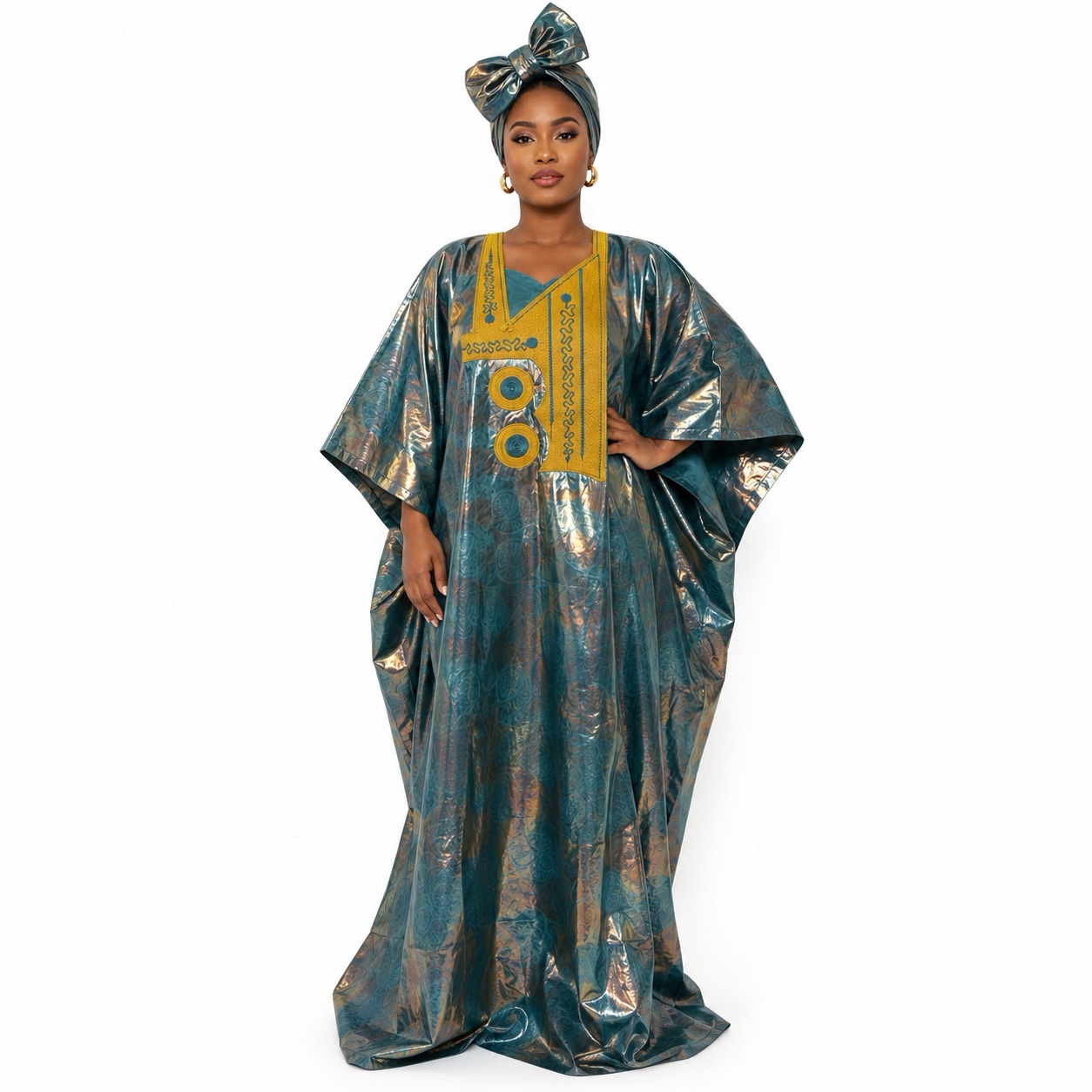 GRAND BOUBOU ÉLÉGANCE ROYALE BLEU ET OR