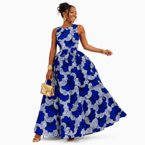 ROBE LONGUE FLEUR DE MARIAGE BLEU ROYAL