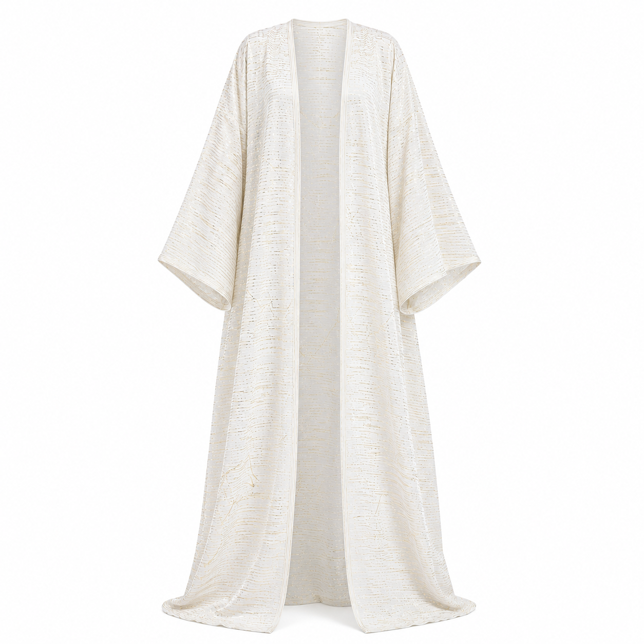KIMONO LONG IVOIRE À RAYURES OR