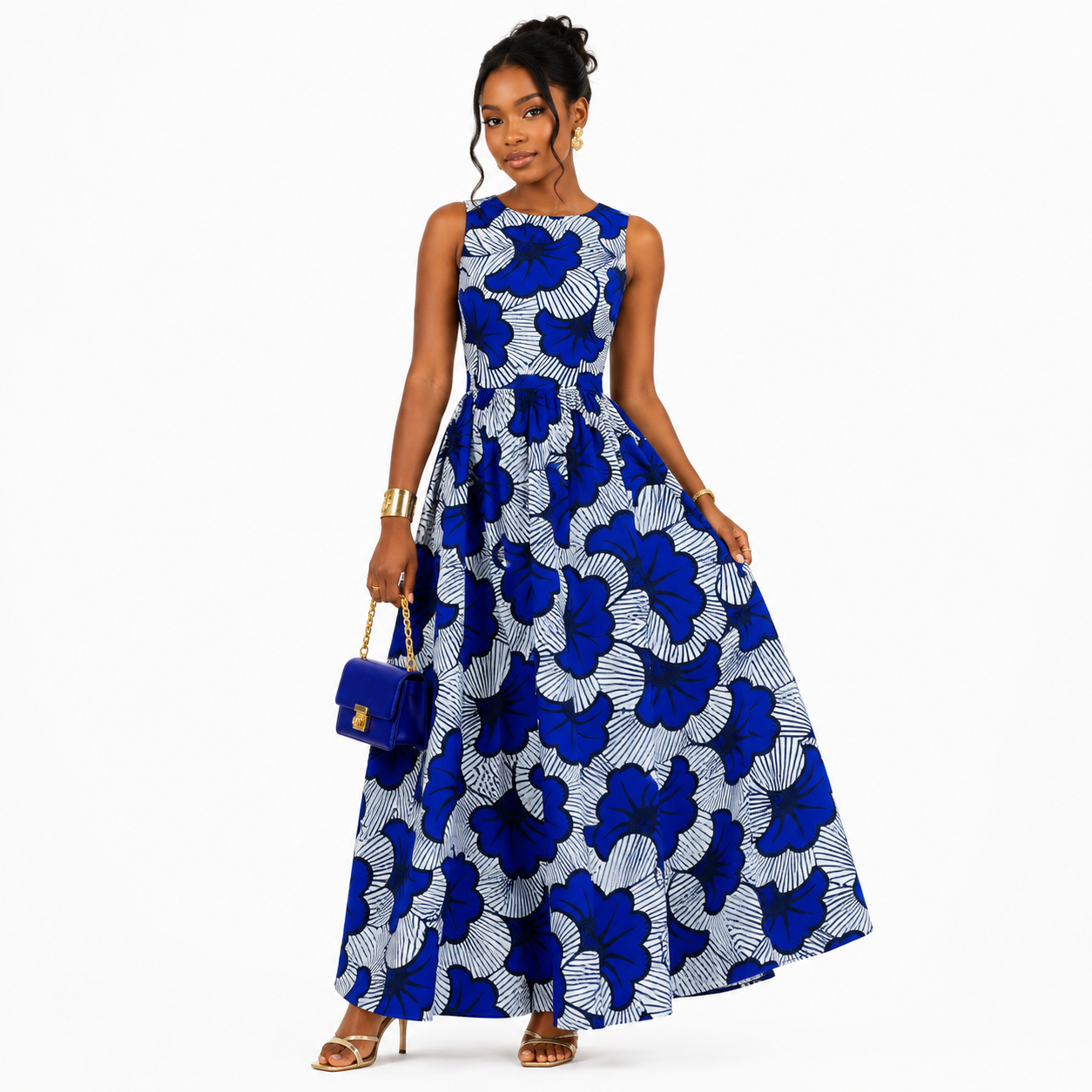 ROBE LONGUE FLEUR DE MARIAGE BLEU ROYAL