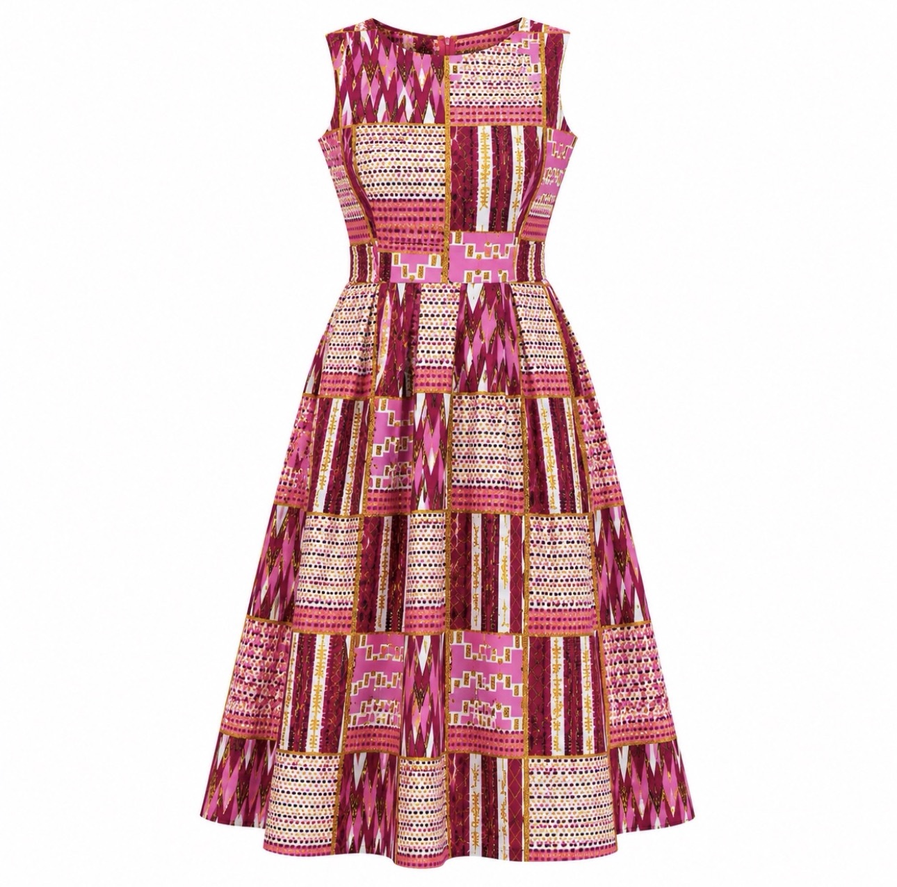ROBE MIDI ÉVASÉE ROSE